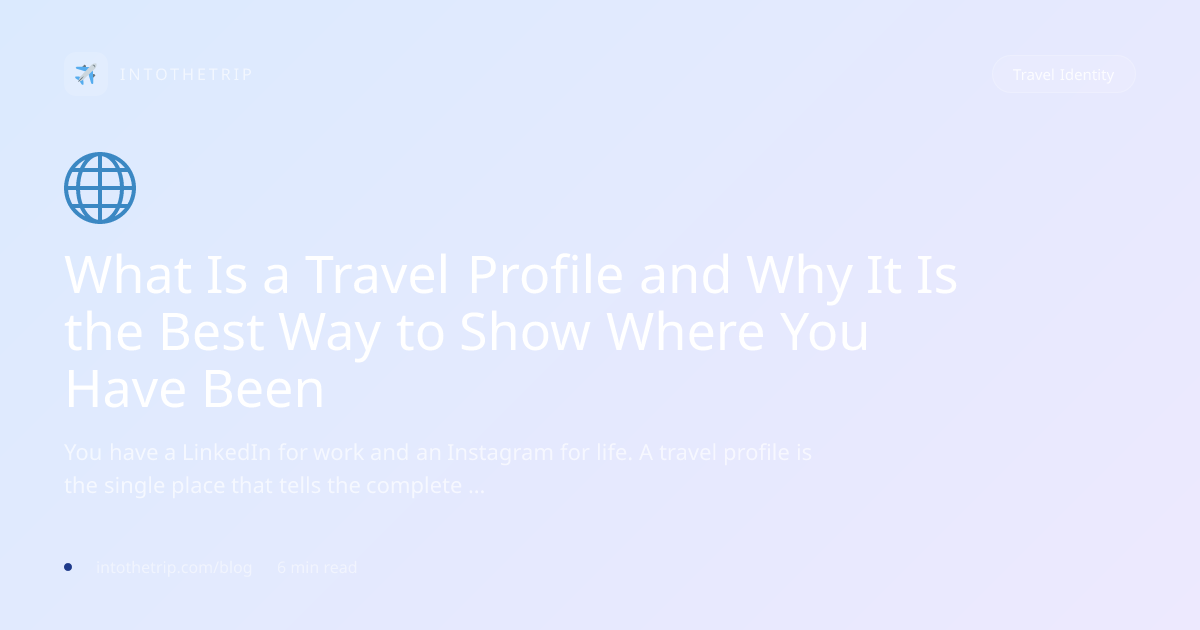 What Is a Travel Profile? Why Every Traveler Needs One | IntoTheTrip